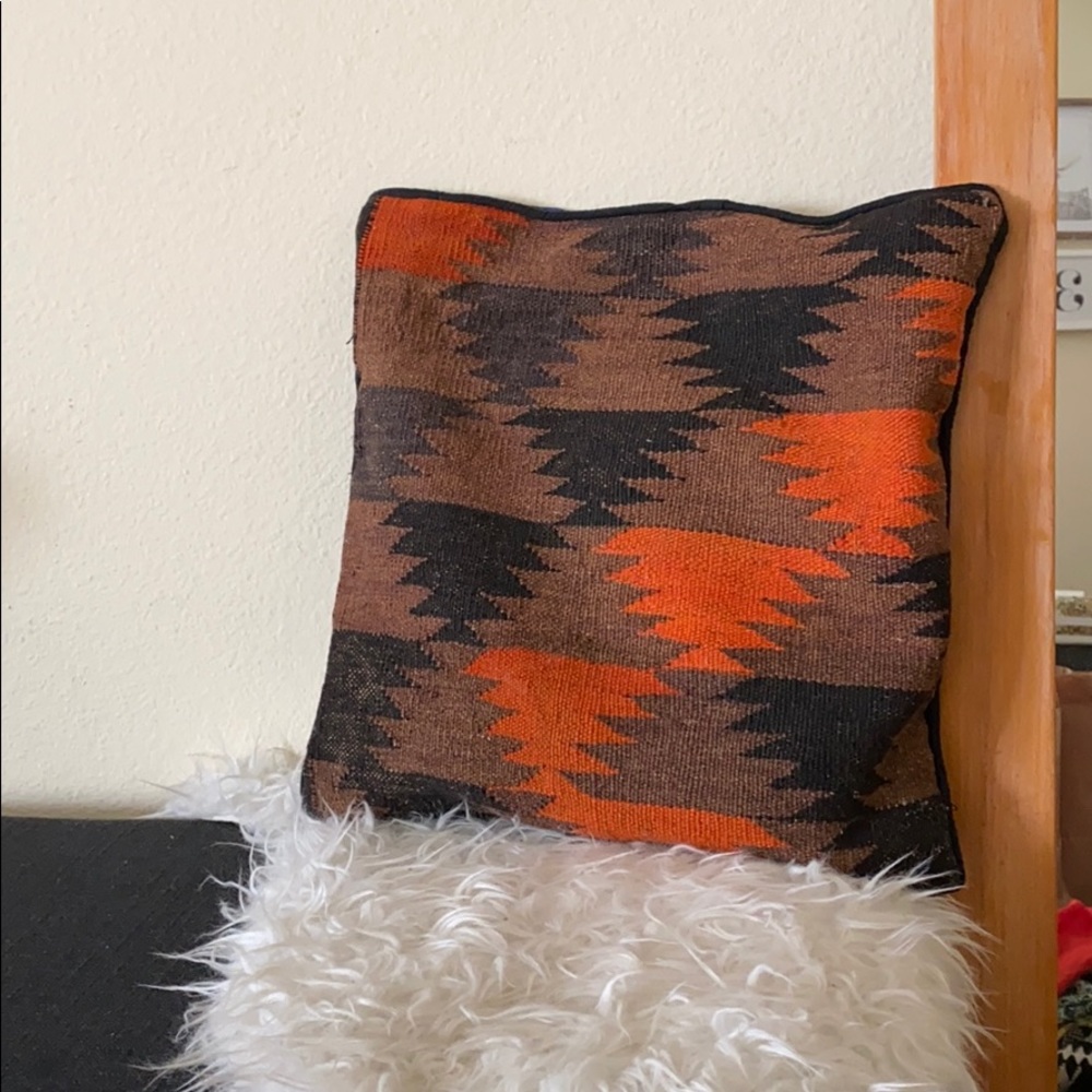 Boho woven brown and black pillow case